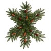 Nearly Natural 30" LED Dunhill Fir Snowflake Artificial Christmas Wreath with Pinecones Green with Warm White Lights - 3 of 4