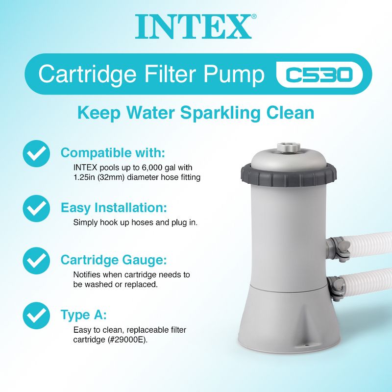 Intex Easy Set Pool Replacement Cartridge Filter Pump, 5 of 6