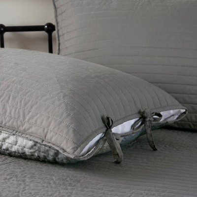 Gray Microfiber Reversible Plaid Daybed Cover Set