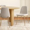 Modern 7-Piece Dining Set for 6,Oak Oval Dining Table with Linen Dining Chairs with Metal Legs for Dining Room,Kitchen Furniture-Tanpinhause - 4 of 4