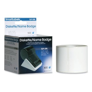 Avery SLP-DRL Self-Adhesive Name Badge/Diskette Labels, 2.12" x 2.75", White, 320 Labels/Roll - 1 of 1