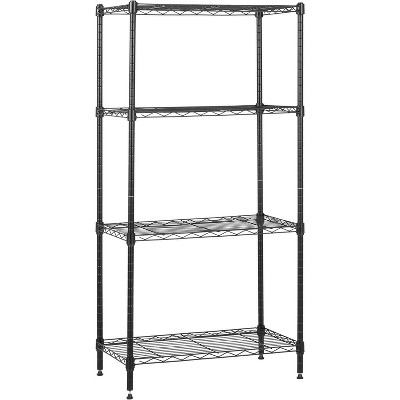 4-Shelf Steel Wire Storage Rack, Adjustable, Sturdy, Easy Assembly, 13.4 D x 23.2 W x 48 H in
