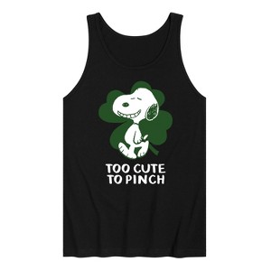 Men's - Peanuts - Too Cute To Pinch Graphic Tank Top - 1 of 4