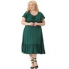 Agnes Orinda Women's Plus Size Short Sleeve Sweetheart Neck Ruffle Tiered Maxi Long Dress - 3 of 4