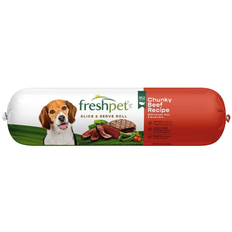 Freshpet Select Roll Chunky Vegetable and Beef Recipe Refrigerated Wet Dog Food, 1 of 4