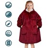 PAVILIA Wearable Blanket Sweatshirt for Kids Boy Girl, Warm Cozy Oversized Giant Hoodie, Fleece Faux Shearling Two Pocket - 4 of 4