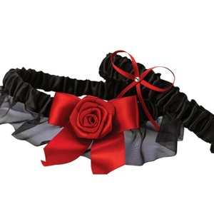 Midnight Rose Wedding Collection Garter Set - Black
