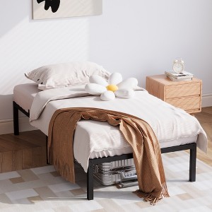 Metal Bed Frame, Twin Platform Bed Frame No Box Spring Needed, with Metal Slat Support, Easy Assembly, Under Bed Storage - 1 of 4