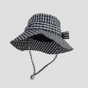 Anna-Kaci Women's Gingham Wide - Brim Sun Hat with Bow Chin Strap - 1 of 4