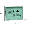 HomeRoots 16" Green And Black Happy St. Patricks Day Serving Tray With Handles - 3 of 4