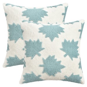 REGALWOVEN Pack of 2 Maple Leaf Jacquard Decorative Throw Pillow Covers Soft Cushion Cases for Couch Sofa Living Room - 1 of 4