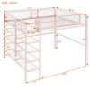 Loft Bed with 4-Tier Shelves, Metal Bedframe with Storage Shelf and Grid Guardrail for Adults Teens Kids - 2 of 4