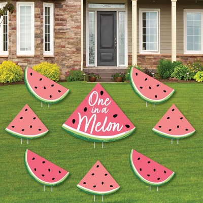 Big Dot of Happiness Sweet Watermelon - Yard Sign and Outdoor Lawn Decorations - Fruit Party Yard Signs - Set of 8