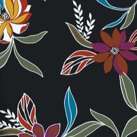black bold floral