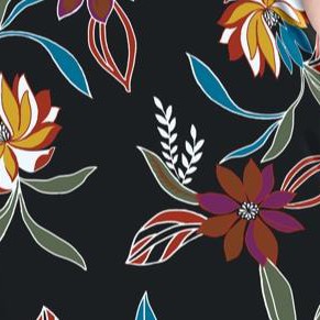 black bold floral