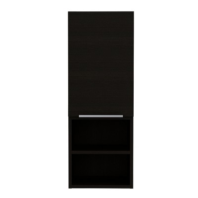 GlasFlength Bathroom Storage Cabinets Modern Medicine Cabinet with Open Shelves and Interior Shelves for Bathroom, Black, 10"*11.8"*10"