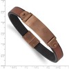 Black Bow Jewelry 10mm Color Plated Stainless Steel & Leather I.D. Bracelet, 8.5 Inch - 4 of 4