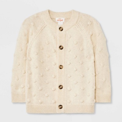 Image of Baby Bobble Sweater Cardigan - Cat & Jack™ Oatmeal Newborn