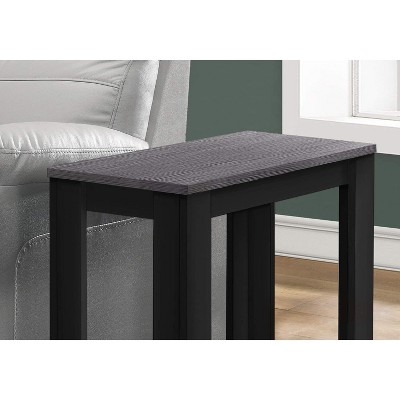 Chic Two-Tone Black and Gray Wood Grain Rectangular Side Table