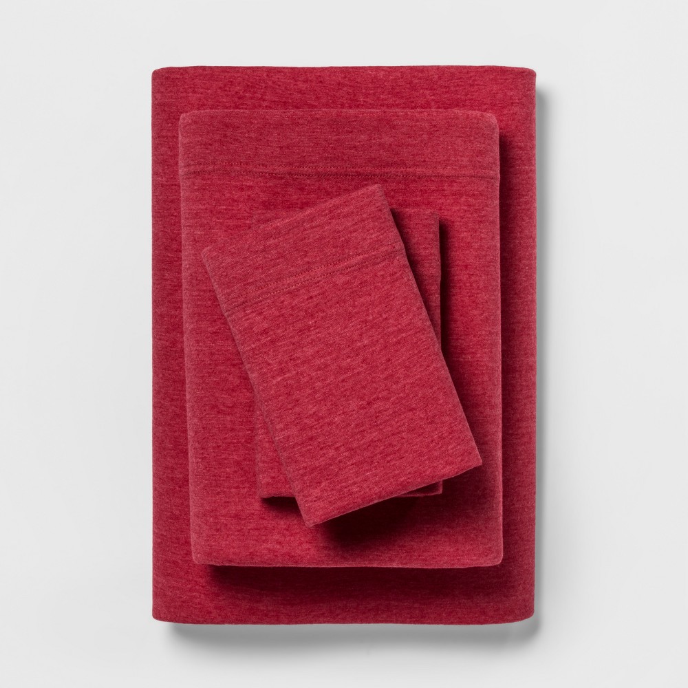 Jersey Sheet Set (Twin Extra Long) Heather Red - Room Essentials was $19.99 now $13.99 (30.0% off)