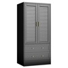 65" Tall Wardrobe Closet with 2 Drawers,Armoire Storage Cabinet with Hanging Rods, Freestanding Closet Wardrobe, Armoire Clothing Organizer - 3 of 4