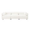 Elegant White Chenille  Sofa with Storage Seat, Cylindrical Backrest and Armrests - 4 of 4