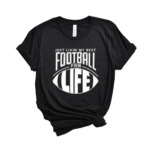Simply Sage Market Women's Just Livin' My Best Football Fan Life Short Sleeve Graphic Tee - 1 of 3