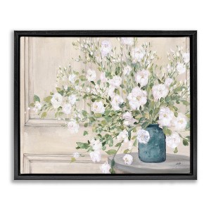 Stupell Industries Geranium Tabletop Country Still Life Painting Blooming Flowers Floating Frame Canvas Art, Black, 21" x 17" - 1 of 4