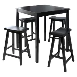 5pc Atmore Saddle Counter Height Dining Sets - Black - Buylateral