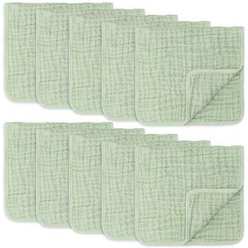 Comfy Cubs Organic Bamboo Baby Washcloths, 6 Pack, Ultra-Soft Organic Fabric, Gentle on Sensitive Skin for Face and Body, Plush, Super Absorbent for