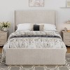 CAVINAS King/Queen Size Corduroy Upholstered Platform Bed Frame with Vertical Stripe Headboard,No Box Spring Needed - 2 of 4