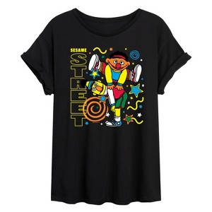 Women's - Sesame Street - Bert Ernie Street Oversized Graphic T-Shirt - 1 of 4