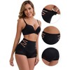 INSPIRE CHIC Women's High-Waisted Tummy Control Butt Lifting Briefs Lace Trim Stretch Comfortable and Breathable Panties - 3 of 4