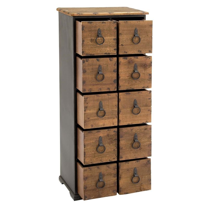 Wood 10 Drawer Footed Chest Olivia &#38; May, 5 of 13