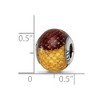 Black Bow Jewelry Brown, Yellow Glitter Overlay Glass & Sterling Silver Bead Charm, 15mm - 4 of 4
