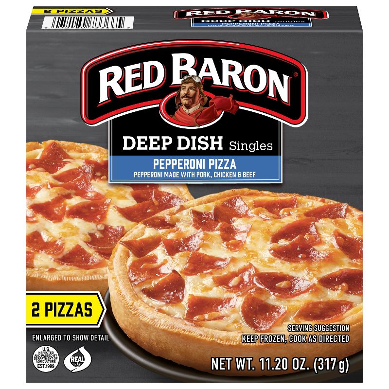 Red Baron Deep Dish Singles Pepperoni Frozen Pizza - 11.2oz, 1 of 13