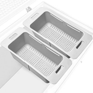 LunaLulinlk 2-Pack Adjustable Chest Freezer Organizers, Expandable Vegetable Washing Baskets, Universal Freezer Storage Bins - 1 of 4