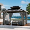 10 x 12 Feet  Outdoor Metal Double Roof Canopy Hard Top Gazebo - 3 of 4