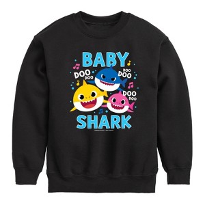 Boys' - Baby Shark - Baby Shark Family Doo Doo Doo Graphic Long Sleeve Fleece Sweatshirt - 1 of 4