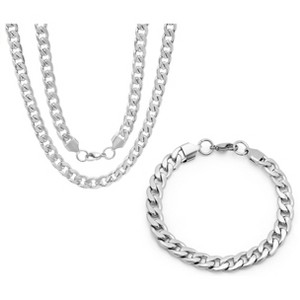 Steeltime 24" and 8" Men's stainless steel Cuban set - 1 of 4