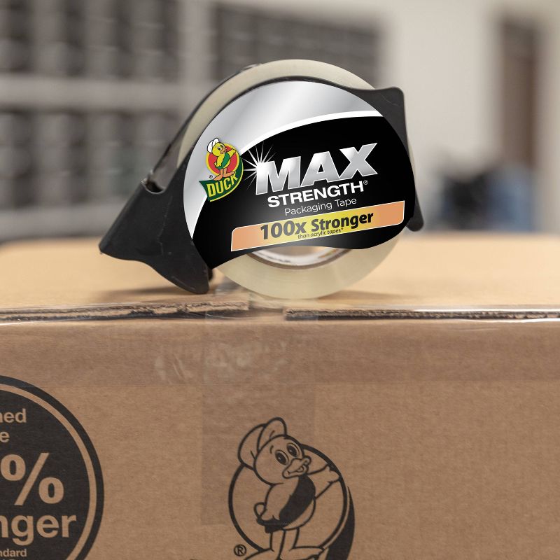 Duck 2pk 1.88&#34; x 54.6yd/Roll Max Strength Packing Tape with Dispenser, 4 of 9