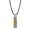 Chisel Stainless Steel Antiqued and with Yellow IP-plated Accent Star of David Pendant on a 20" Leather Cord Necklace - 2 of 4