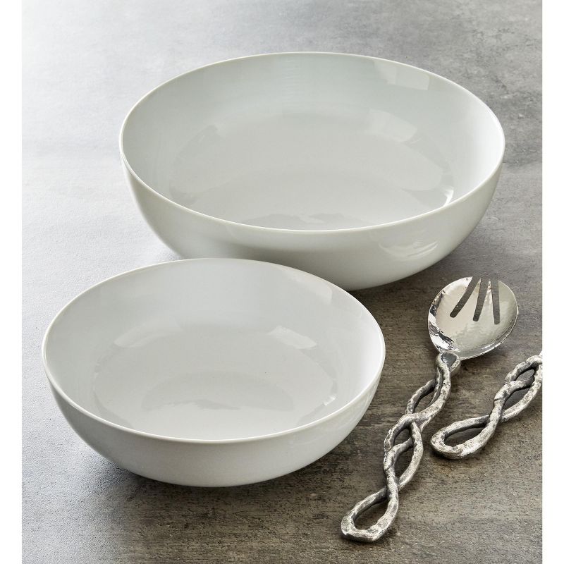 tagltd Whiteware Serving Bowl Large Porcelain Dinnerware Serving Dish, 224 oz., Dishwasher Safe, 2 of 4