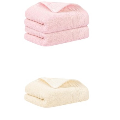 REGALWOVEN 3 Pack Solid Striped Soft Absorbent Bathroom Hand Towels for Hand, Face 14" x 30"