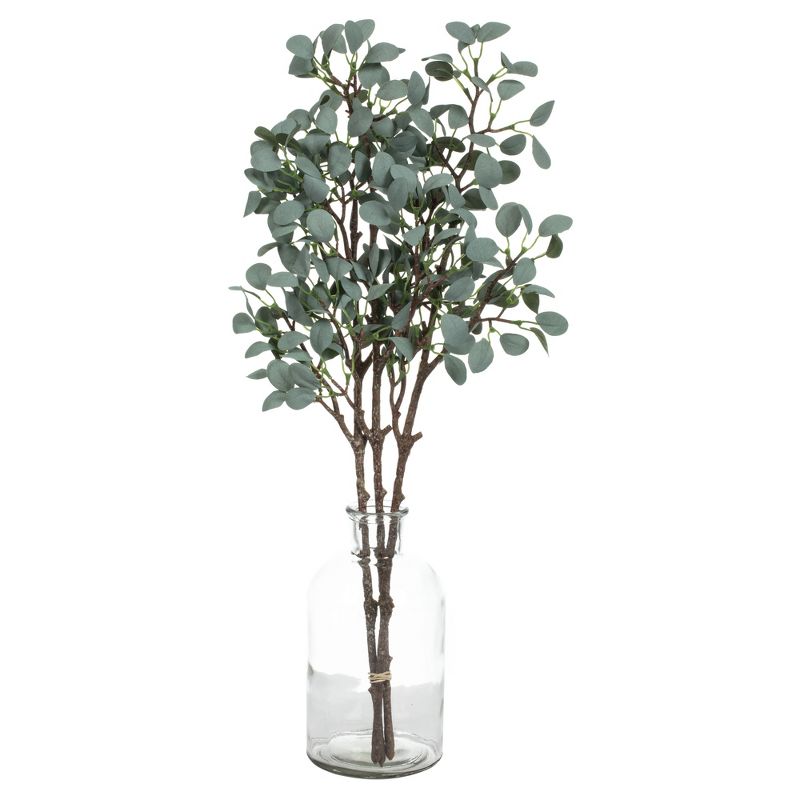 Vickerman 22" Artificial Gray Green Eucalyptus Branch, Set of 3, 2 of 8