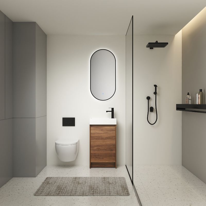 Freestanding Bathroom Vanity with Single Sink and Soft Close Door - ModernLuxe, 1 of 12