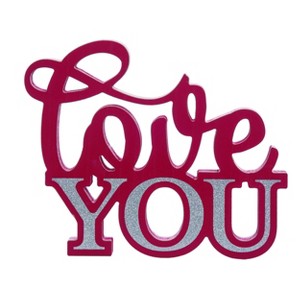 Transpac Wood 11.93 in. Valentines Love You Word Sitter - 1 of 2