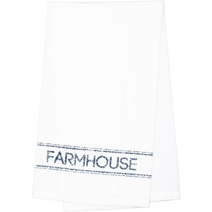 Sawyer Mill Blue Farmhouse Muslin Bleached White Tea Towel 19x28 - 1 of 4