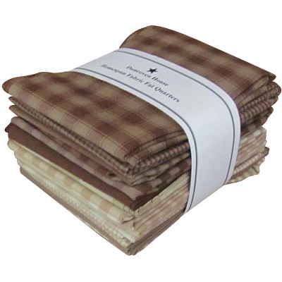 Dunroven Homespun 18"X21" Fat Quarters 12pcs-Brown & Natural