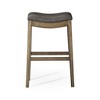HomeRoots 31" Stone and Oak Faux Leather and Solid Wood Backless Bar Height Bar Chair - 4 of 4